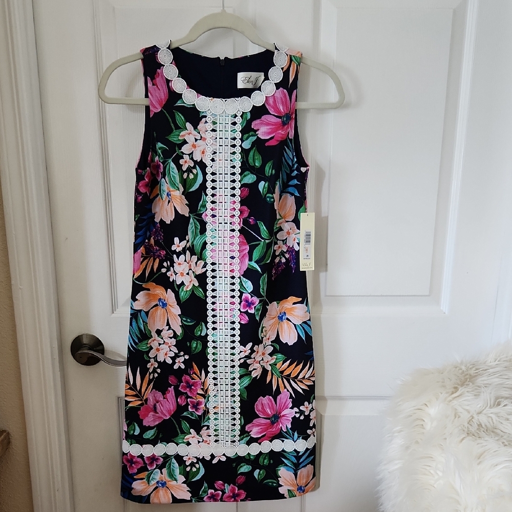 Floral and Lace Sleeveless Dress sz 2